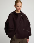Double-sided cashmere-blend hooded cape jacket