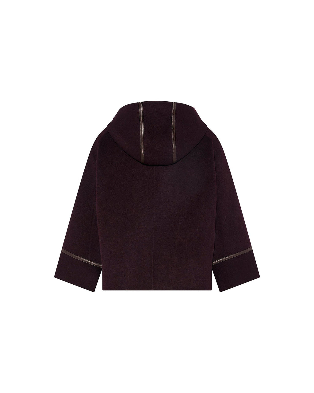 Double-sided cashmere-blend hooded cape jacket