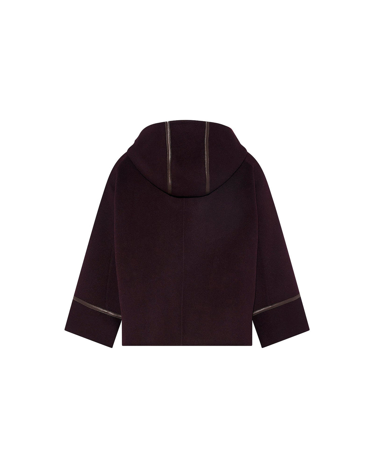 Double-sided cashmere-blend hooded cape jacket