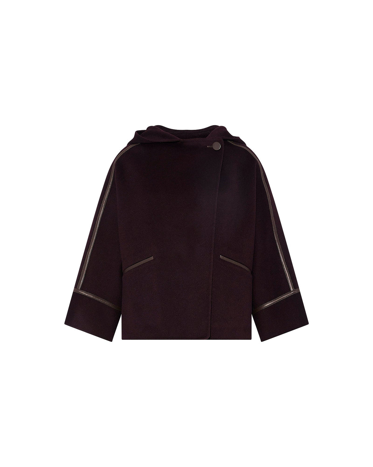 Double-sided cashmere-blend hooded cape jacket