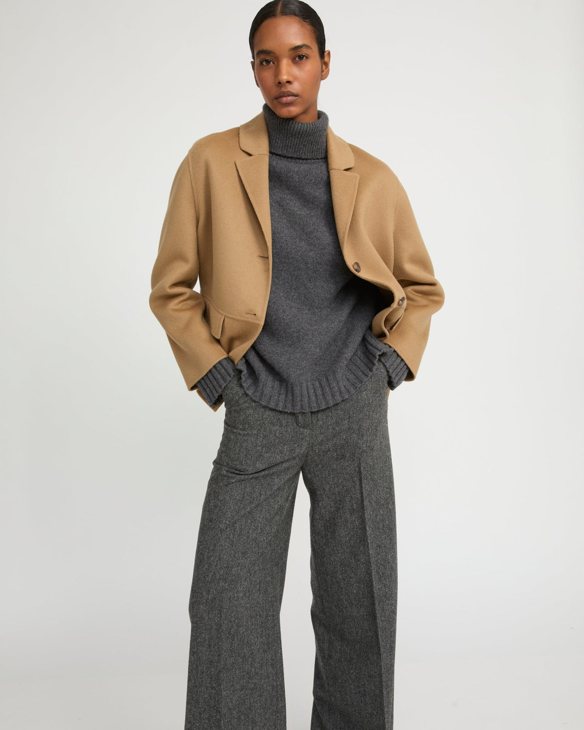 Double-sided cashmere-blend jacket