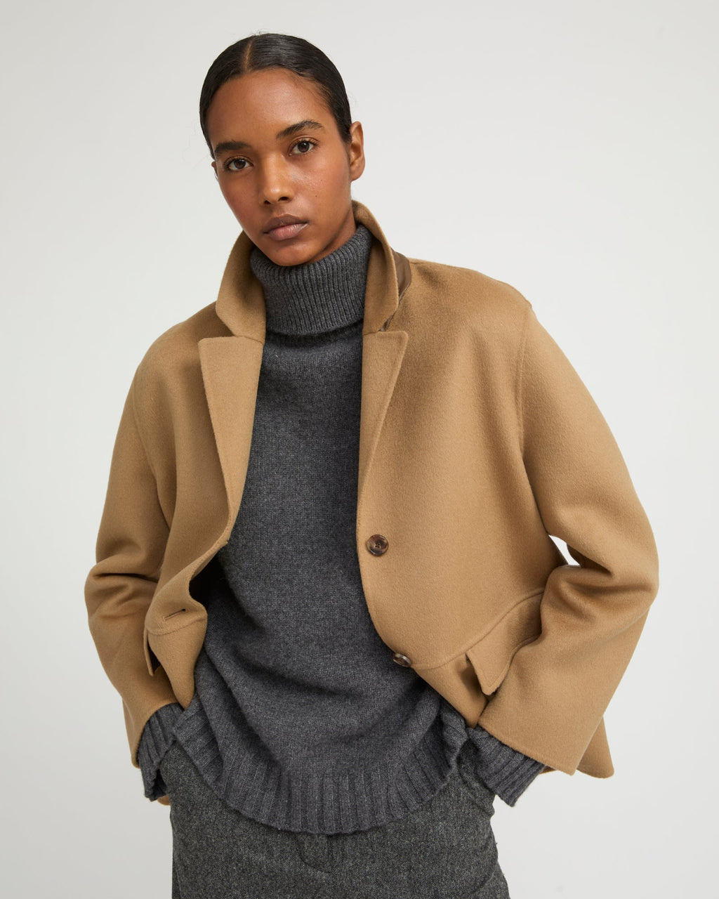 Double-sided cashmere-blend jacket