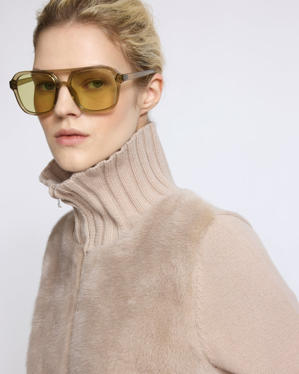 Mink fur and Merino knit jacket