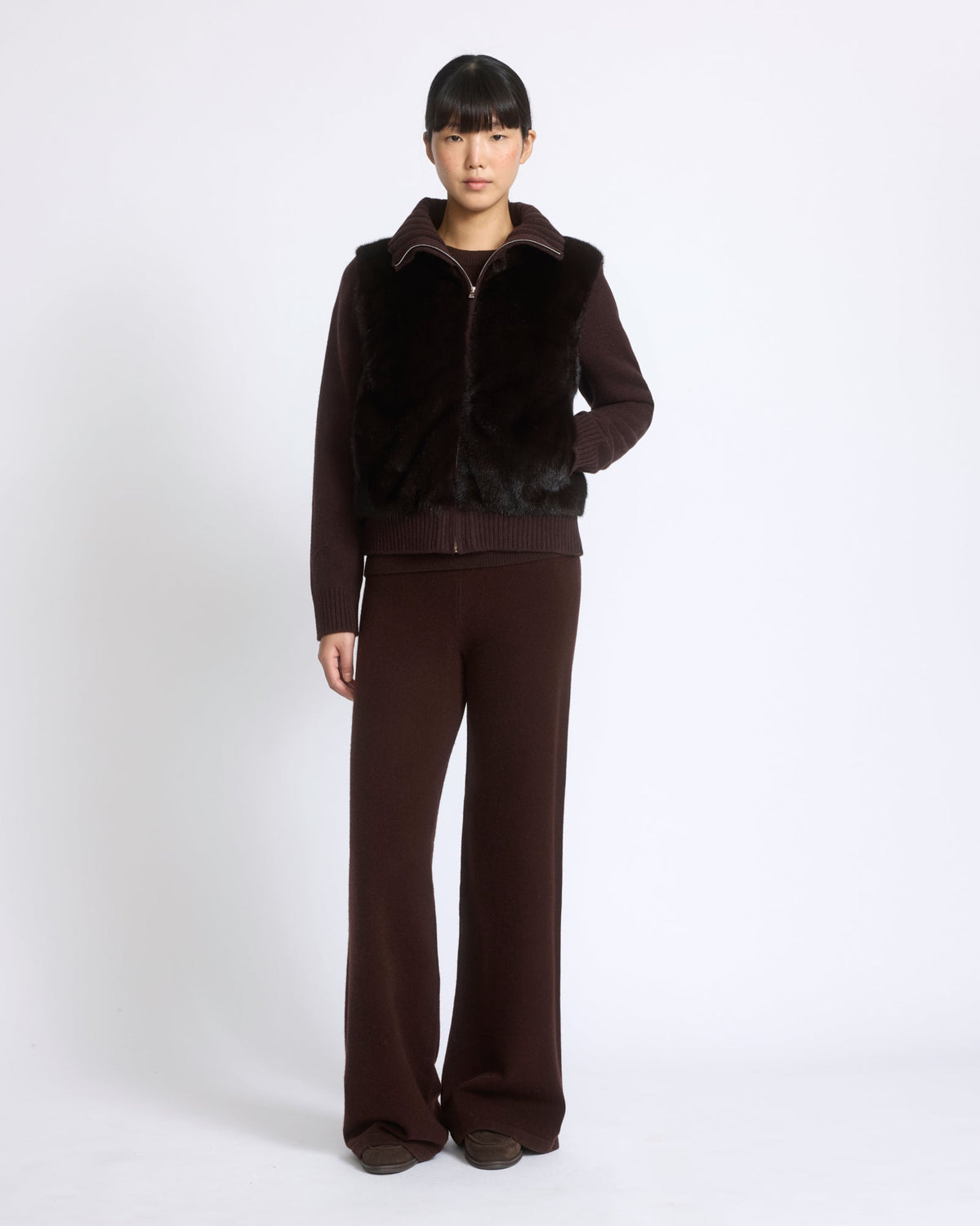 Mink fur and Merino knit jacket