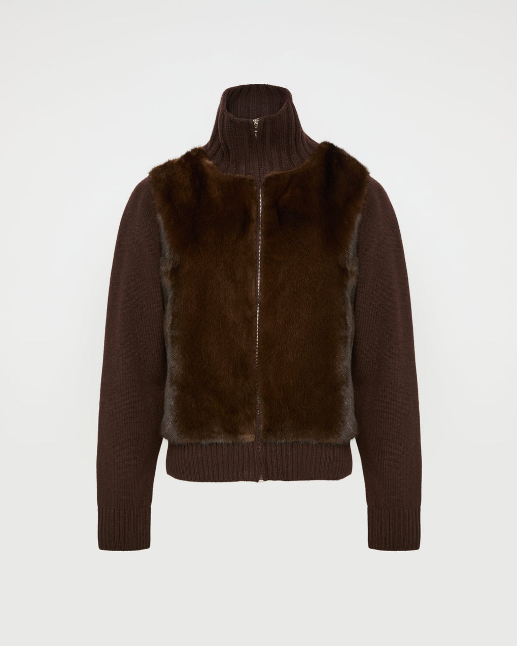 Mink fur and Merino knit jacket