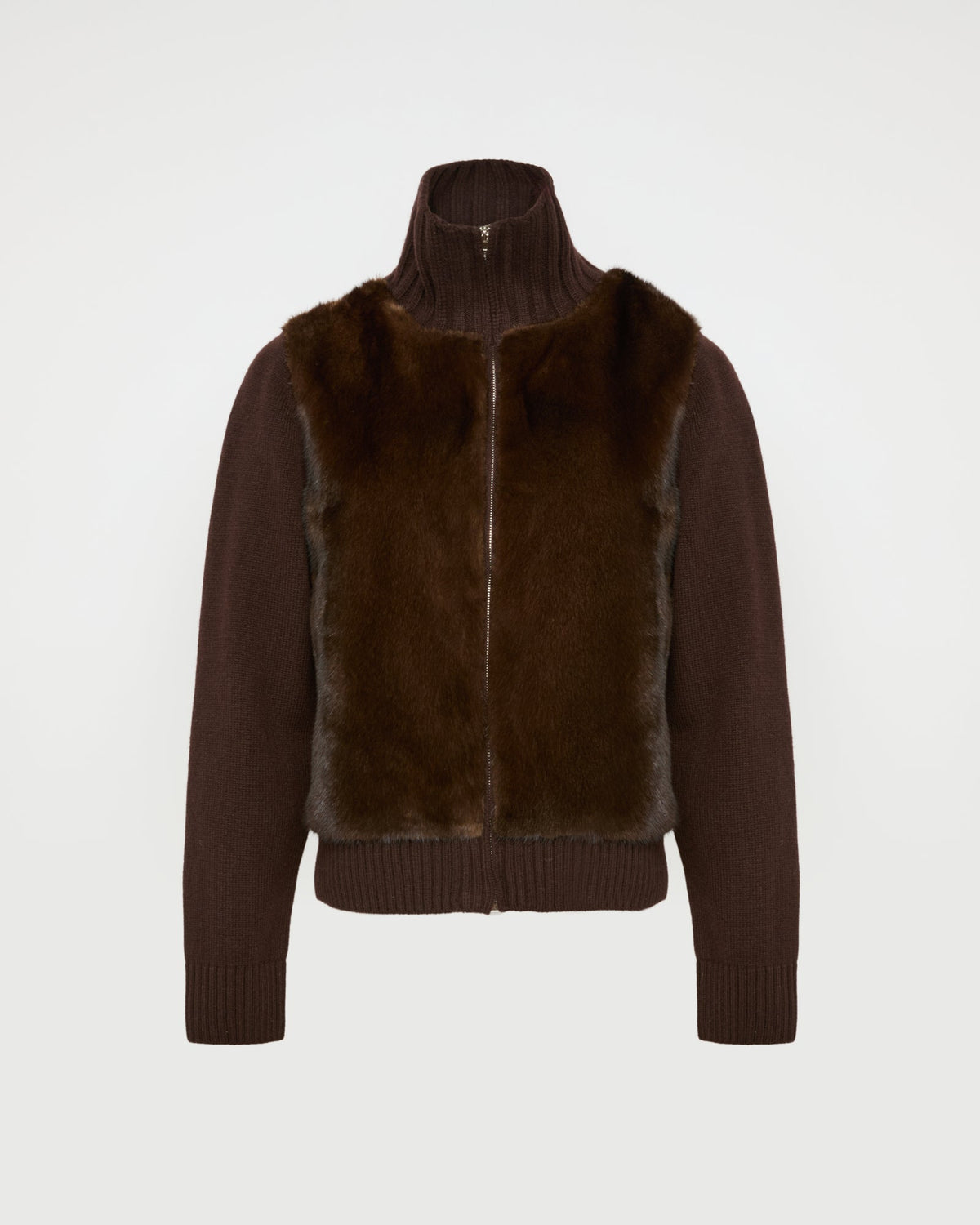 Mink fur and Merino knit jacket