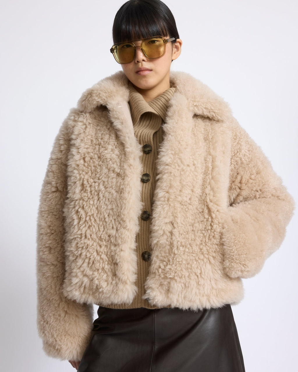 Cashmere lambskin and Merino knit jacket