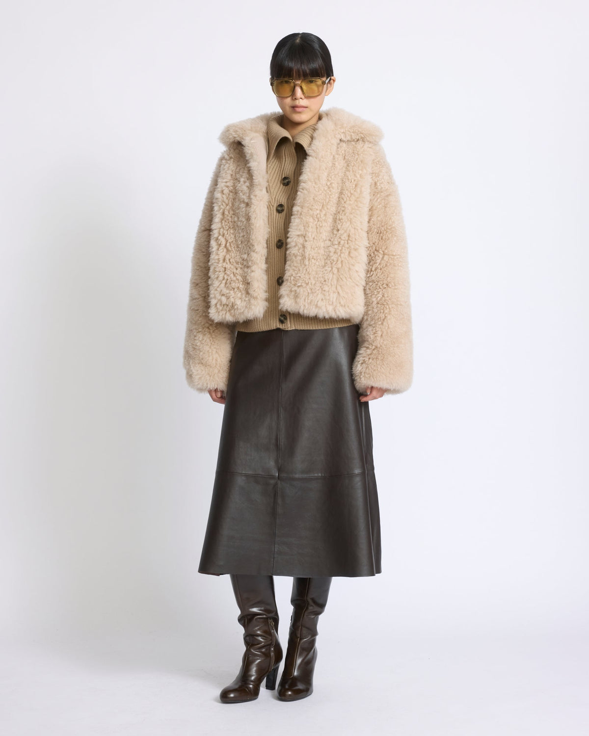 Cashmere lambskin and Merino knit jacket