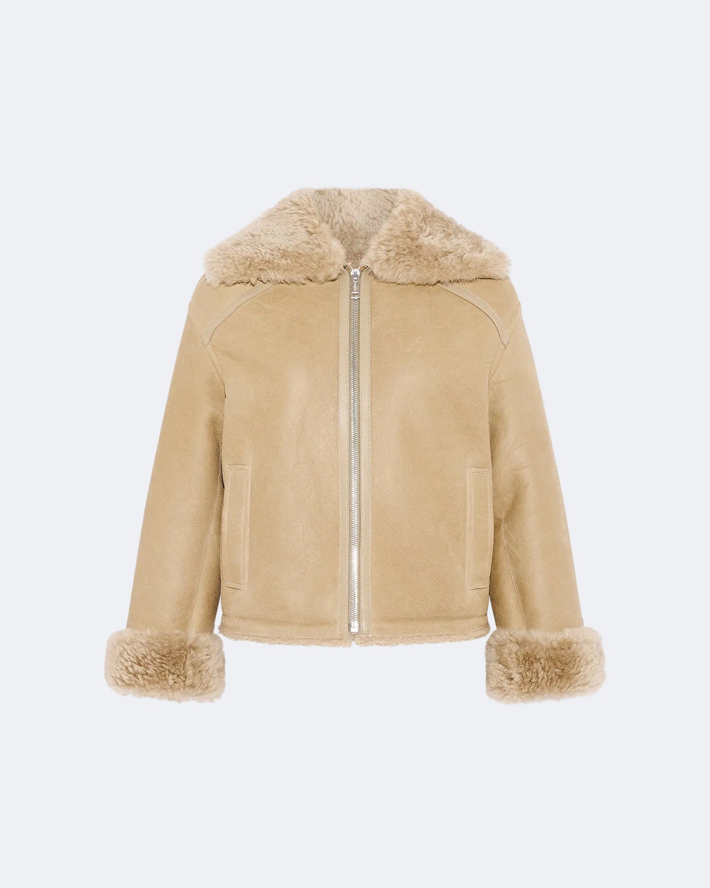 Gonfio Merino lambskin boxy jacket