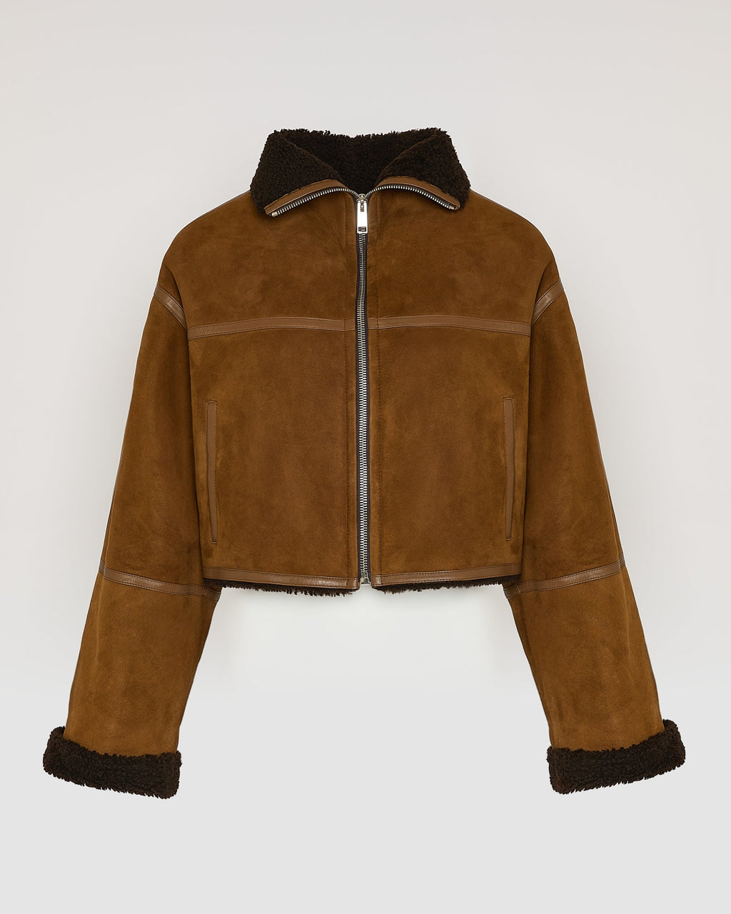 Suede Merino lambskin cropped jacket
