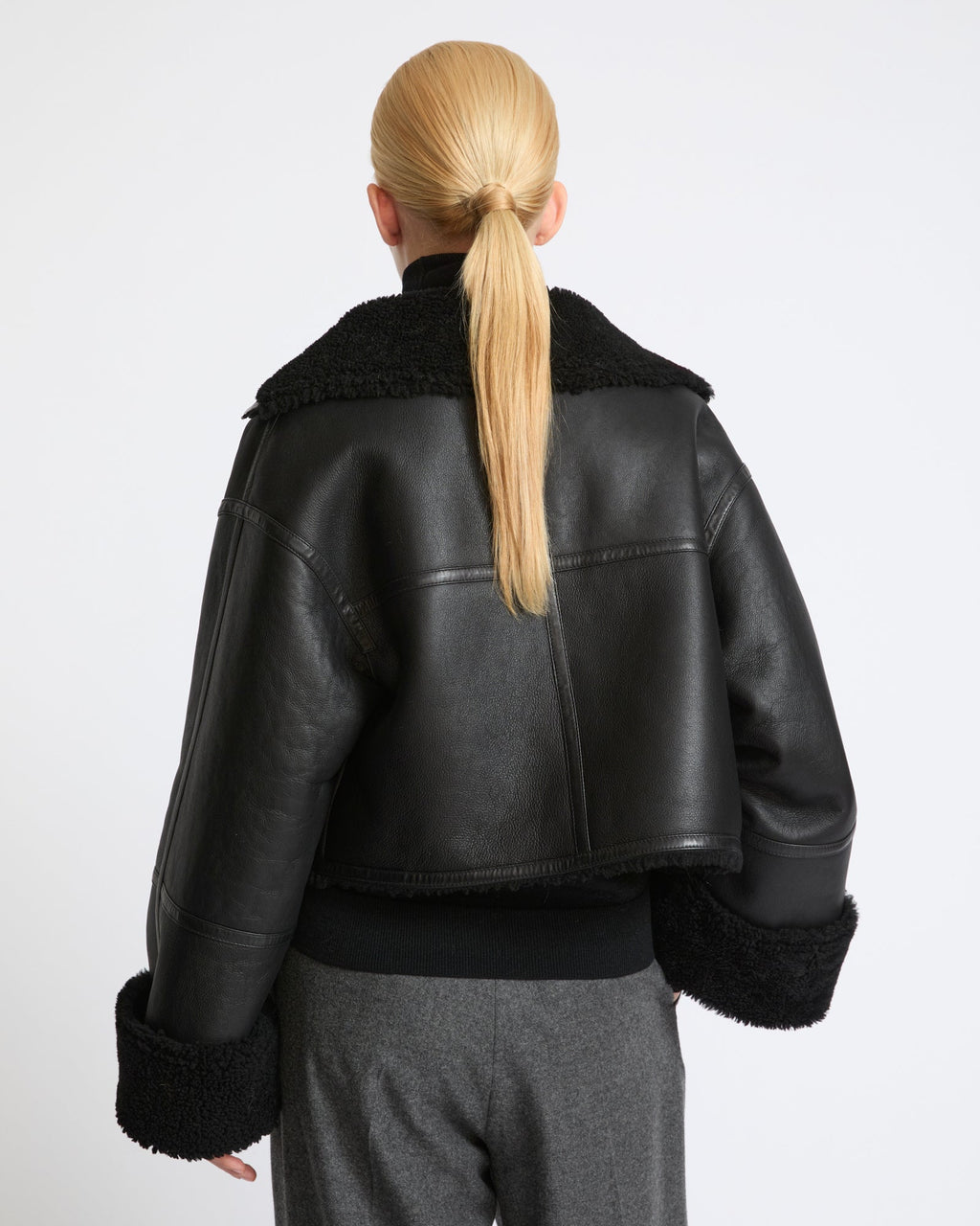 Suede Merino lambskin cropped jacket