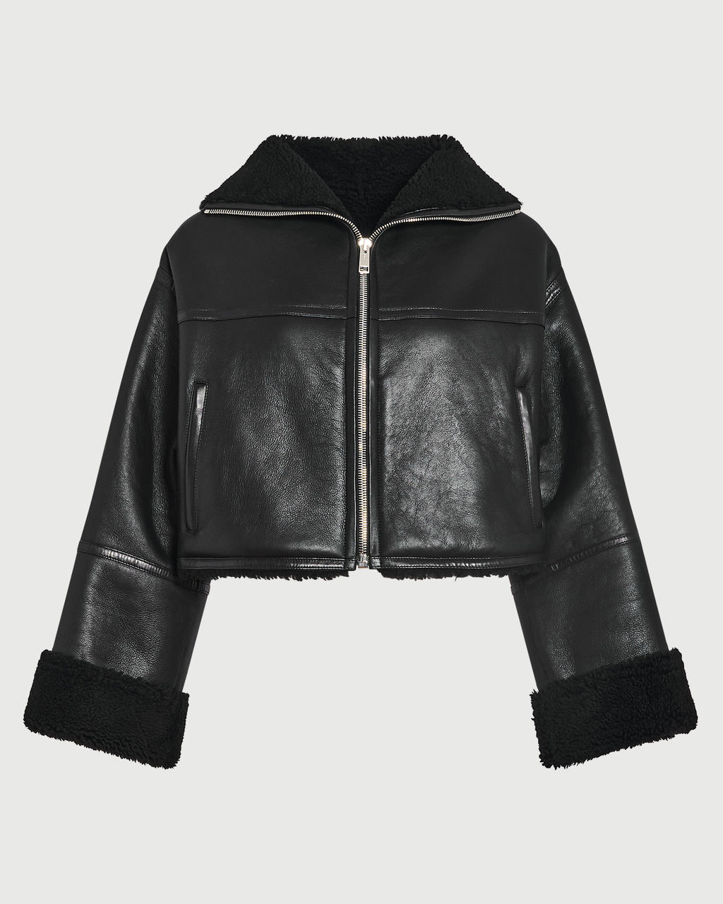 Suede Merino lambskin cropped jacket