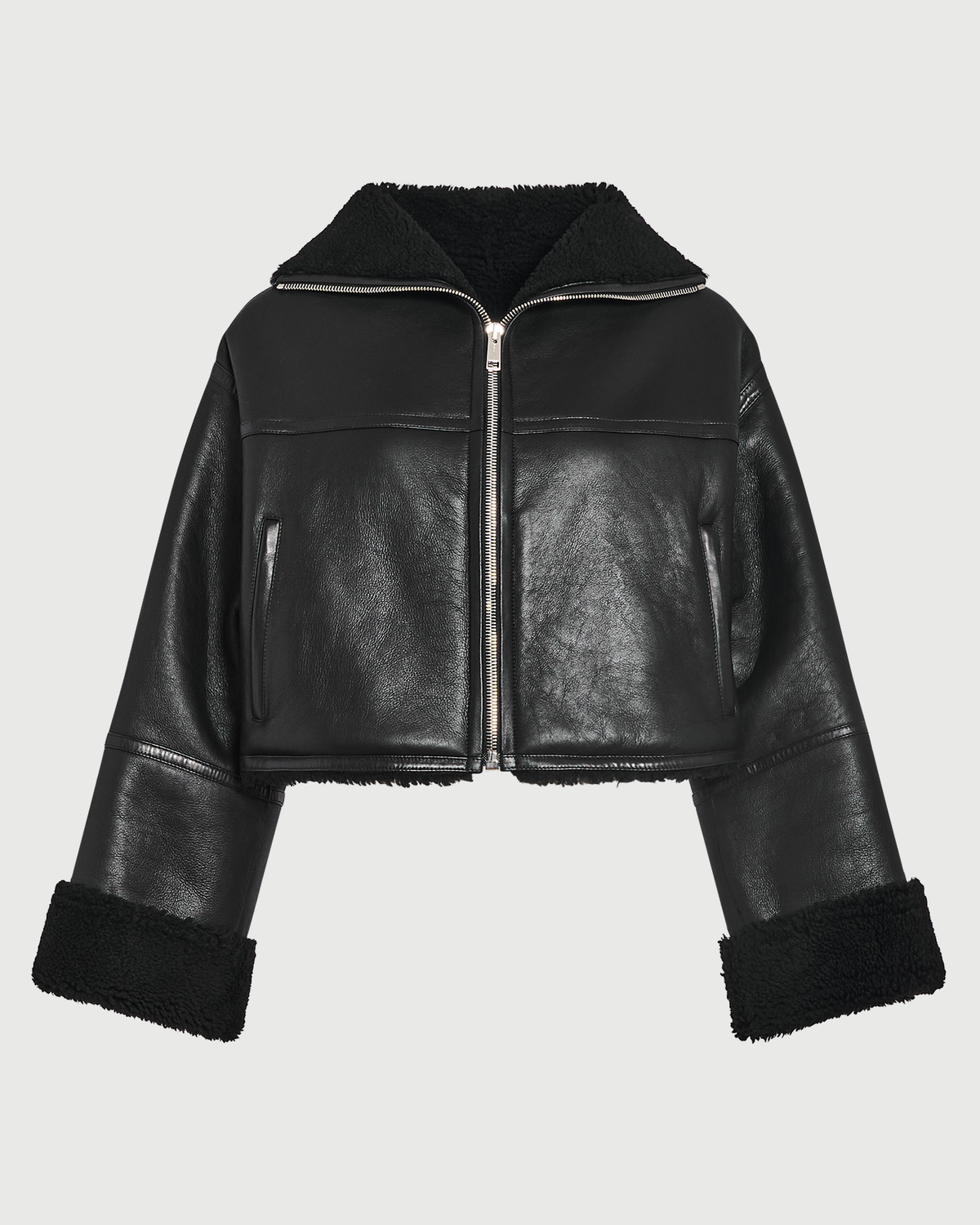 Suede Merino lambskin cropped jacket