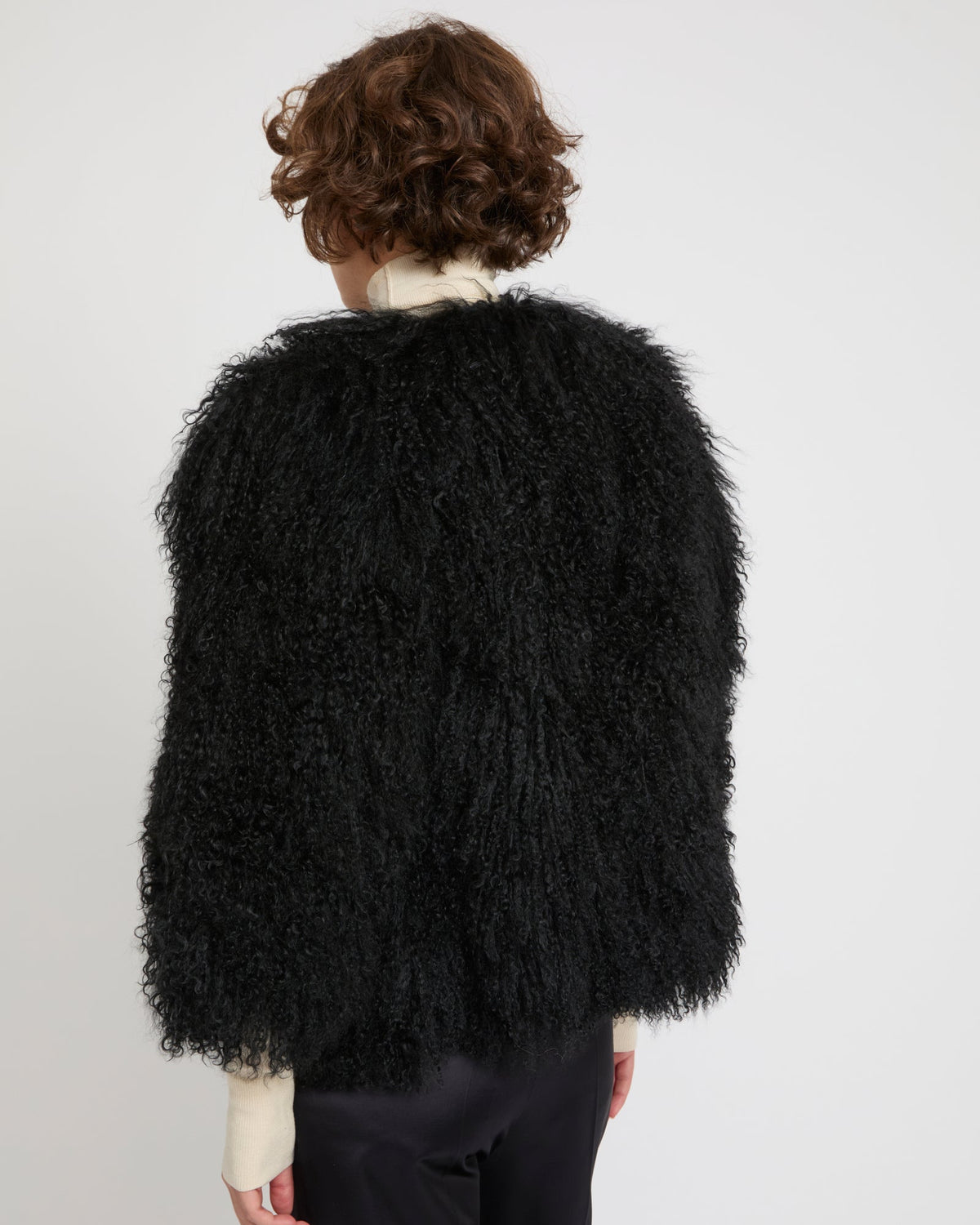 Short jacket in Mongolian lamb