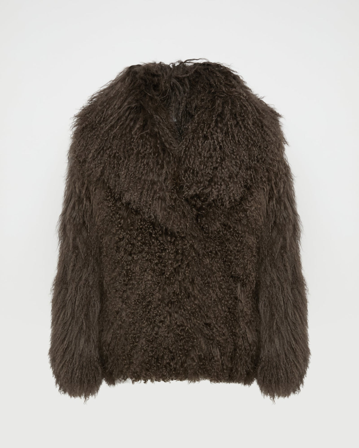 Oversized Mongolian lamb jacket