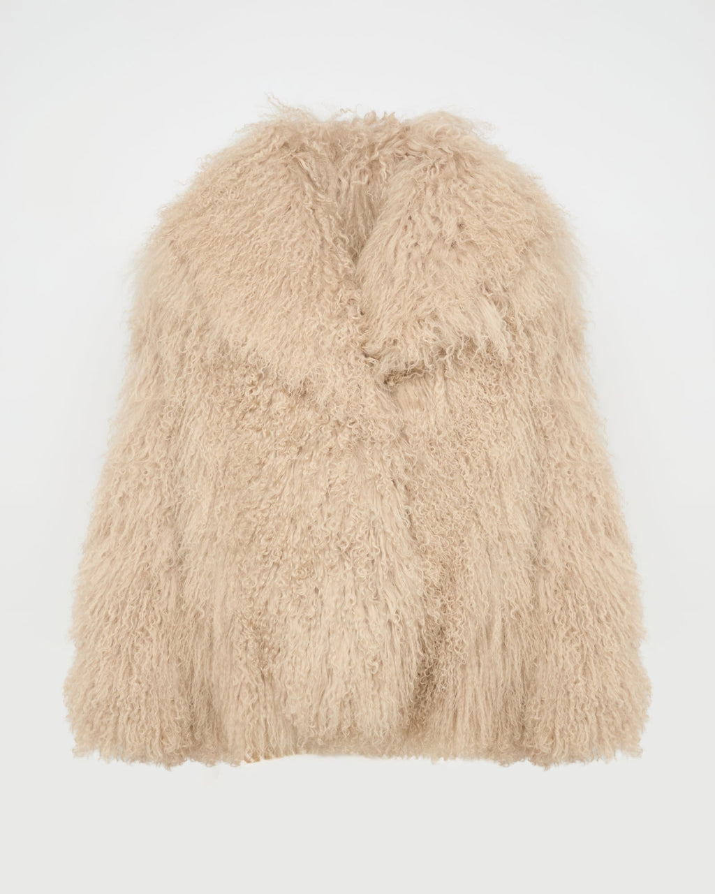 Oversized Mongolian lamb jacket