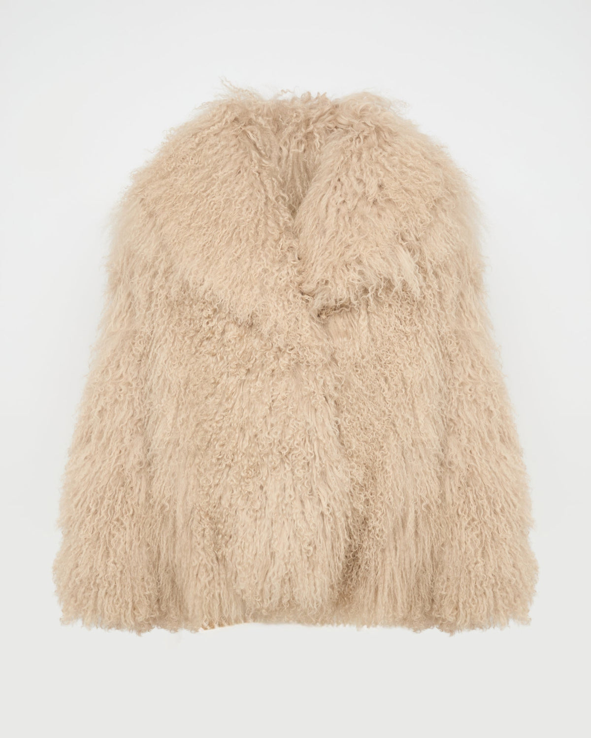 Oversized Mongolian lamb jacket
