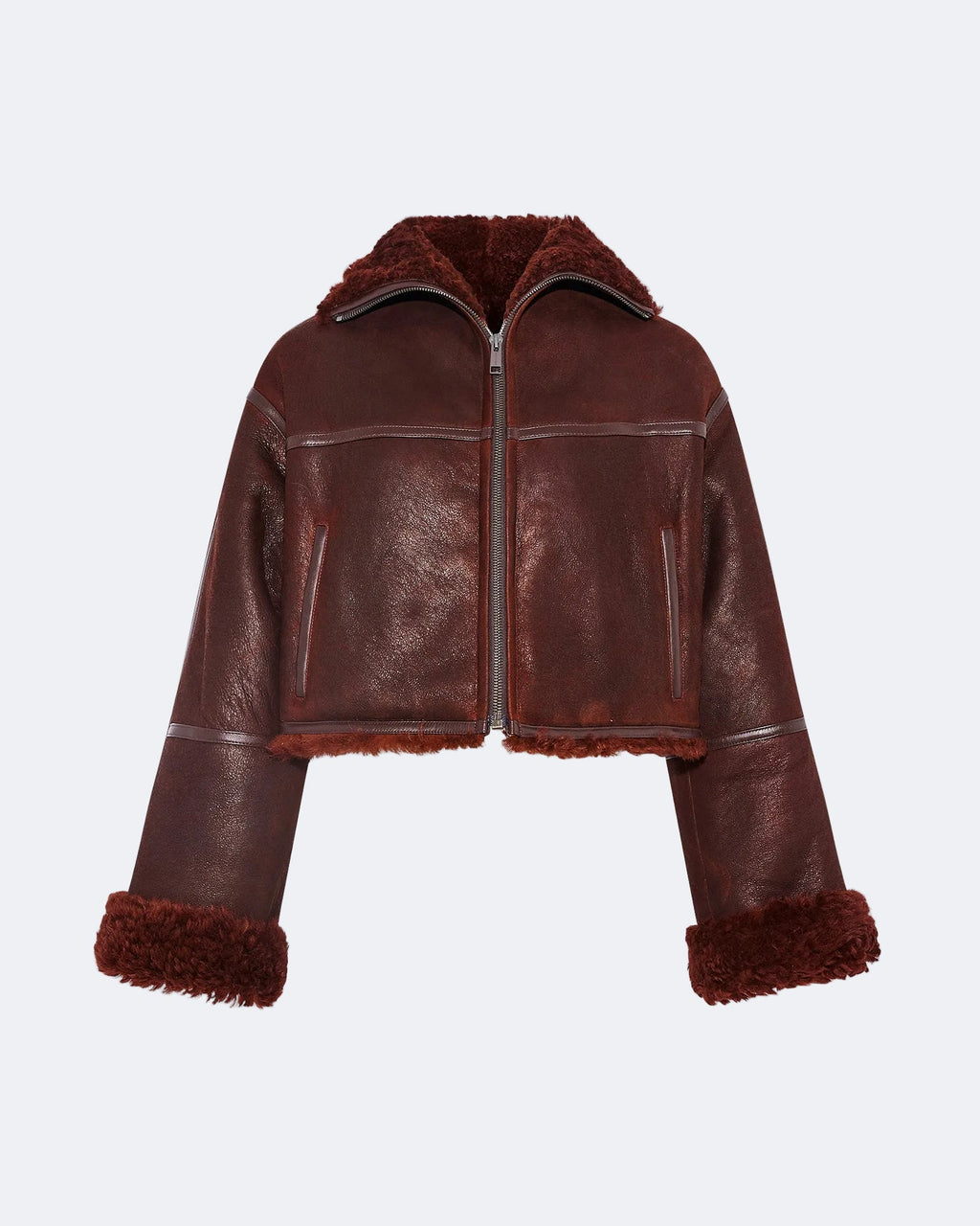 Suede Merino lambskin cropped jacket