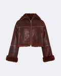 Suede Merino lambskin cropped jacket