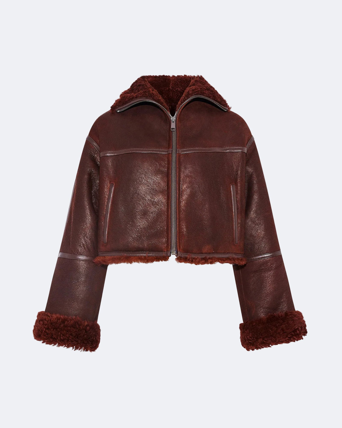 Suede Merino lambskin cropped jacket