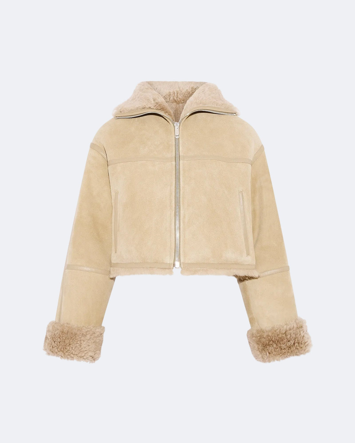 Suede Merino lambskin cropped jacket