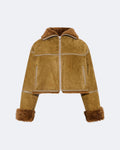 Suede Merino lambskin cropped jacket