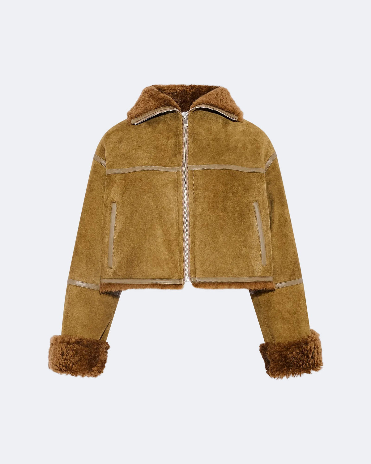 Suede Merino lambskin cropped jacket