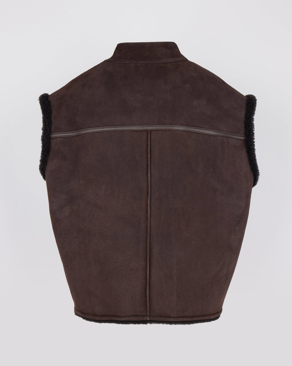 Curly Merino lambskin sleeveless gilet