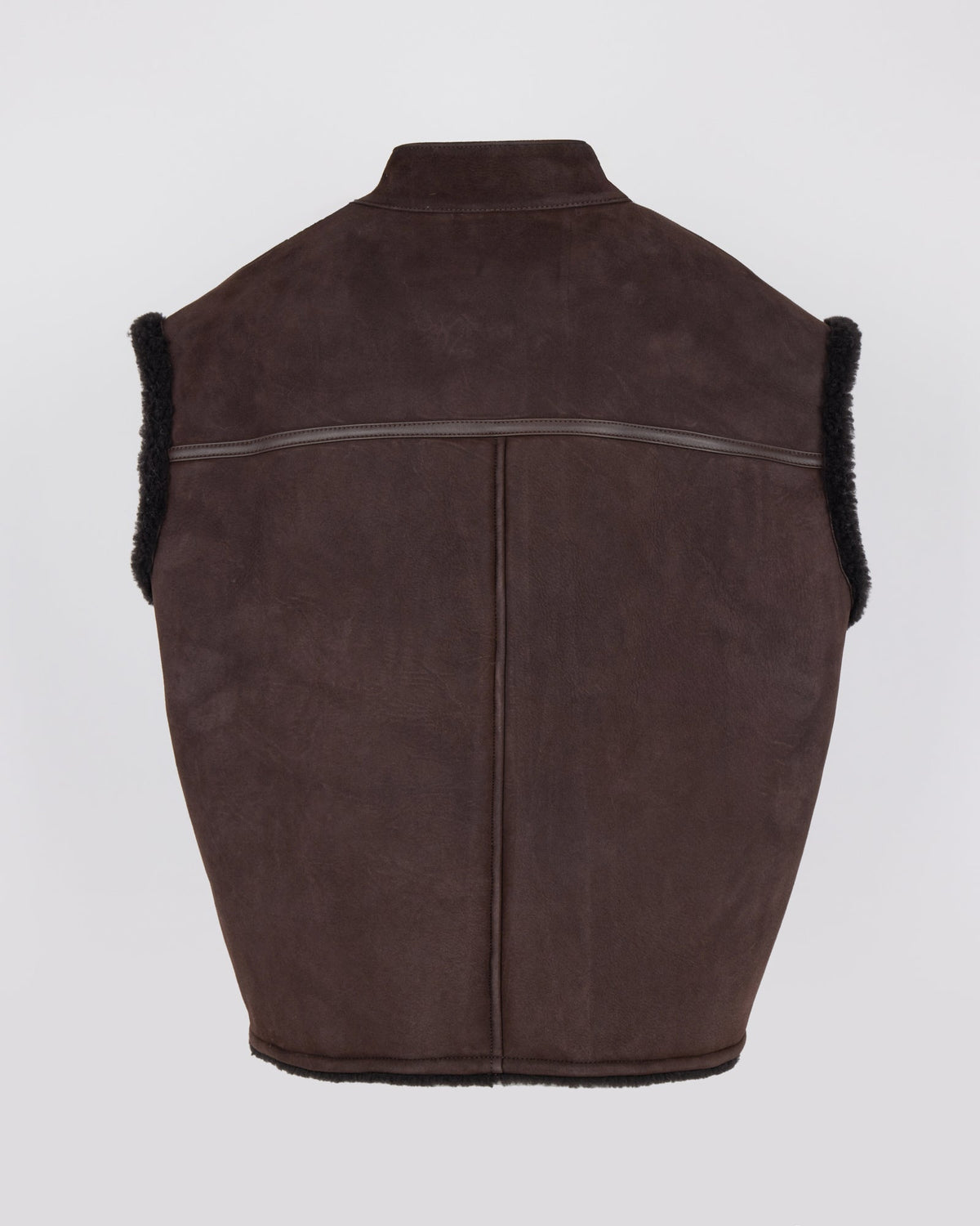 Curly Merino lambskin sleeveless gilet