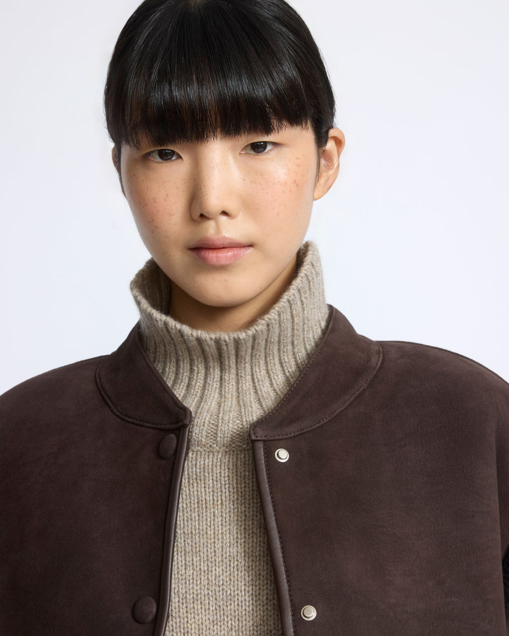 Curly Merino lambskin sleeveless gilet