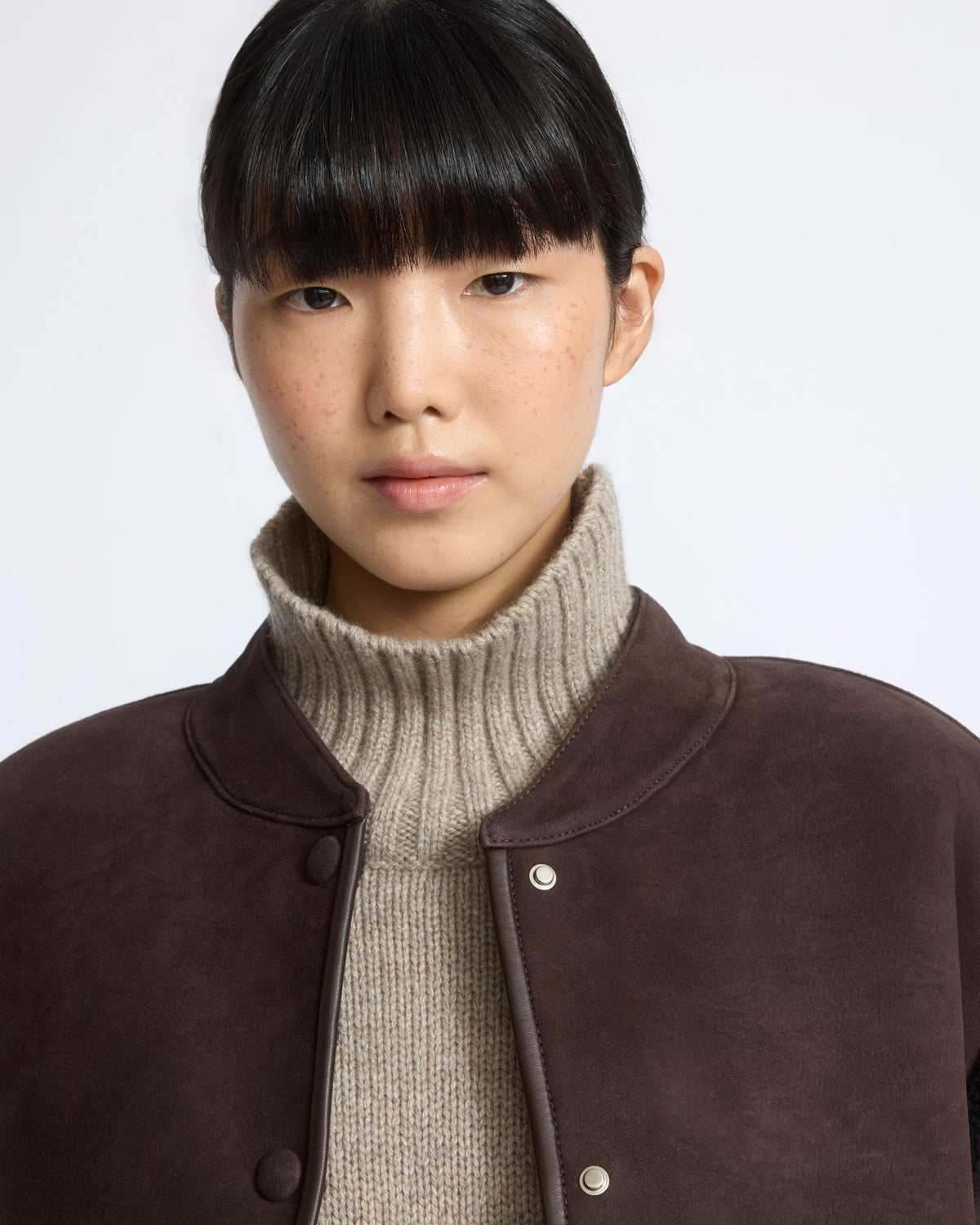 Curly Merino lambskin sleeveless gilet
