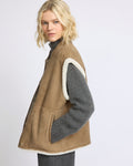 Curly Merino lambskin sleeveless gilet