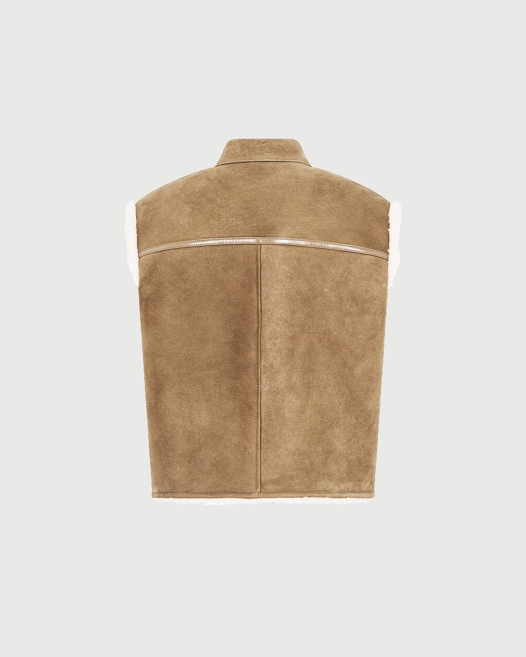 Curly Merino lambskin sleeveless gilet