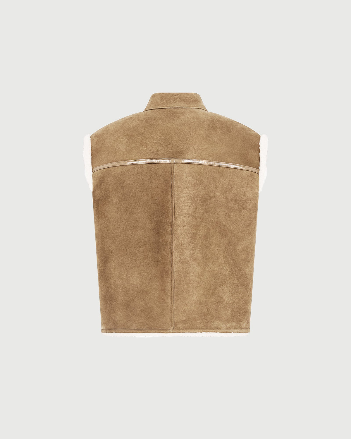 Curly Merino lambskin sleeveless gilet