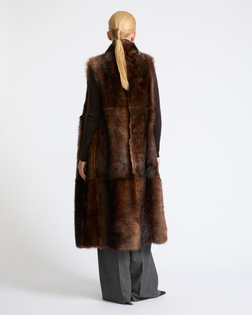 Long Toscana lambskin sleeveless gilet