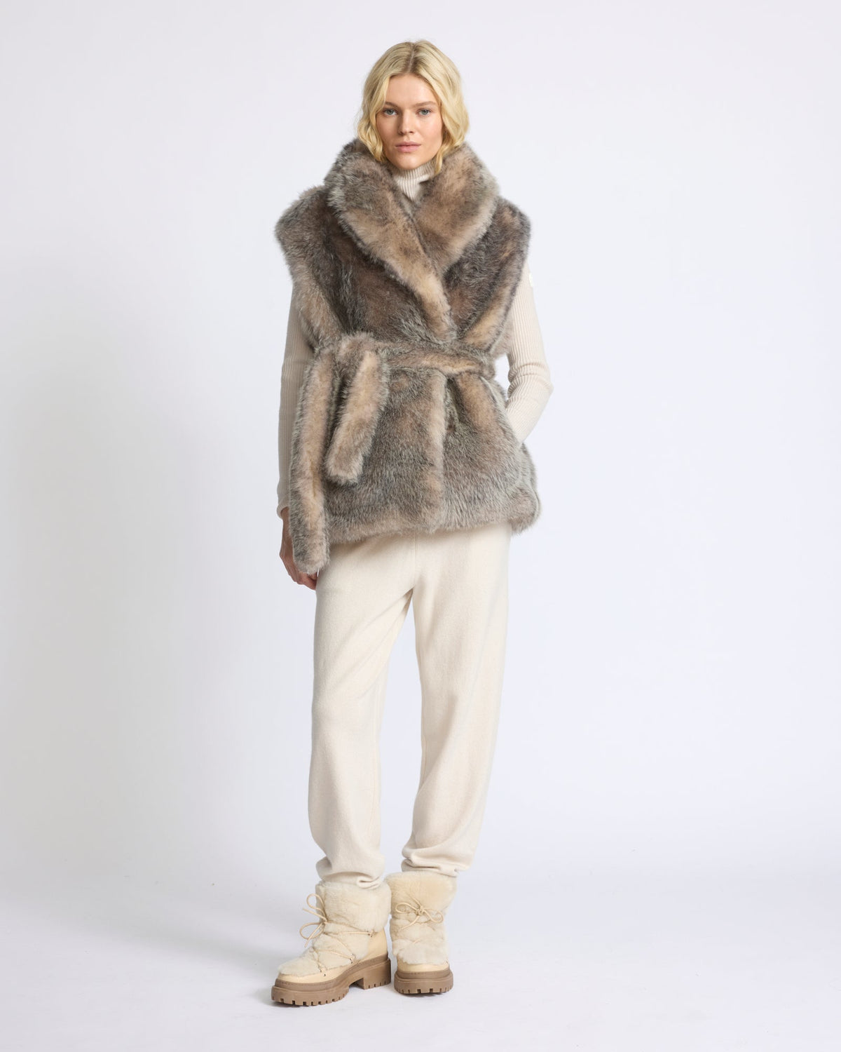Toscana lamb fur-effect sleeveless gilet