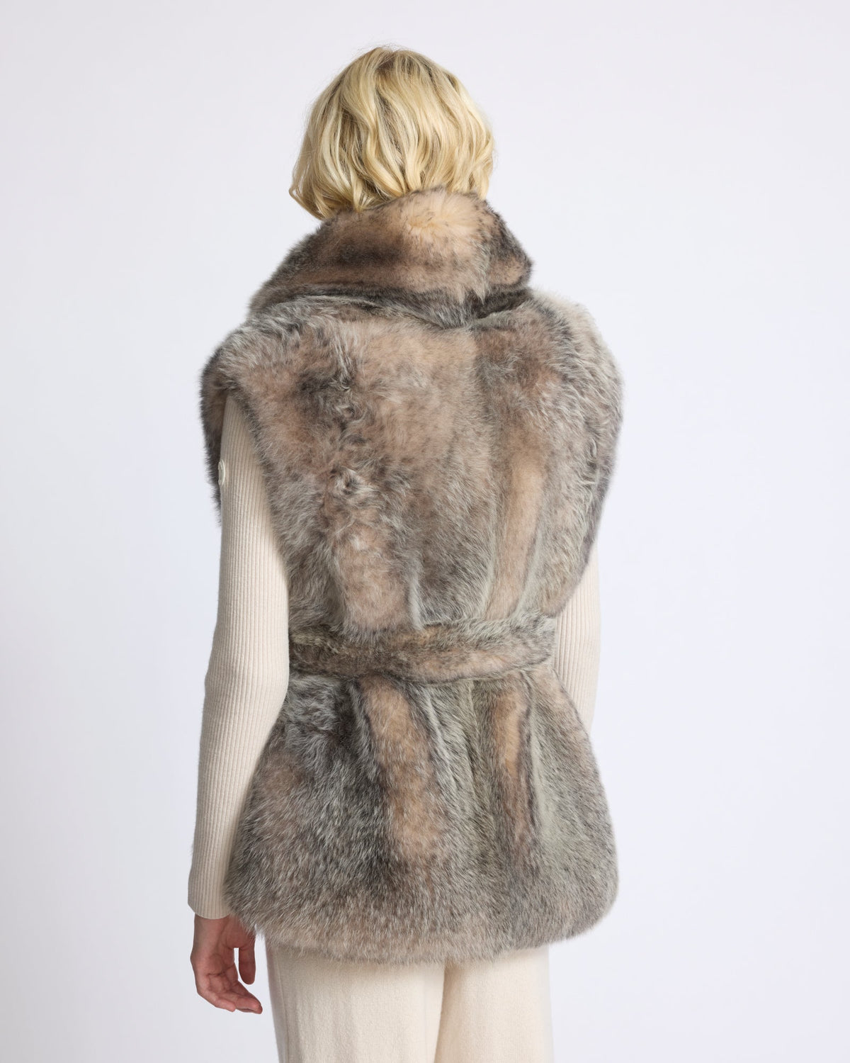 Toscana lamb fur-effect sleeveless gilet