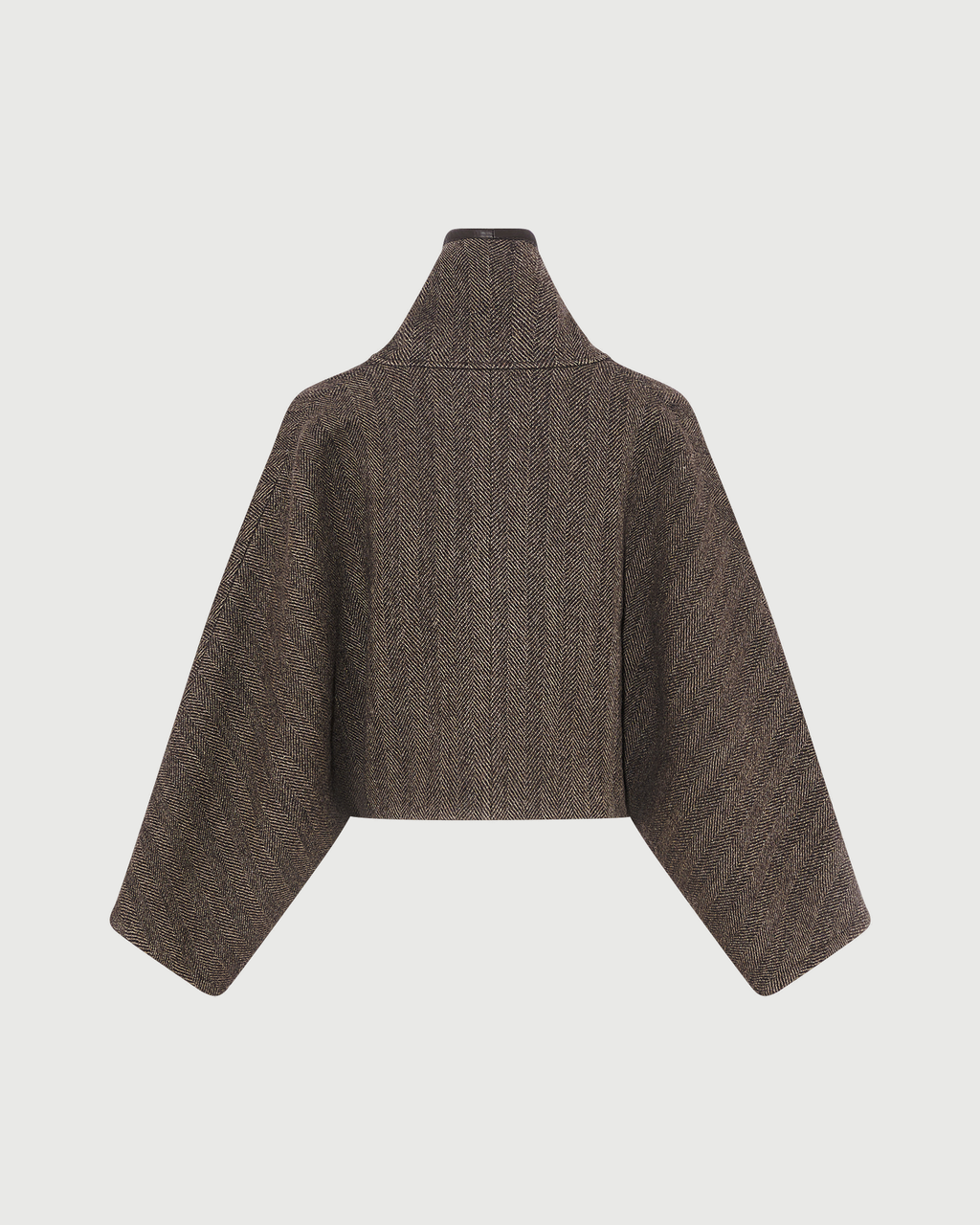 Herringbone double-sided wool cape jacket