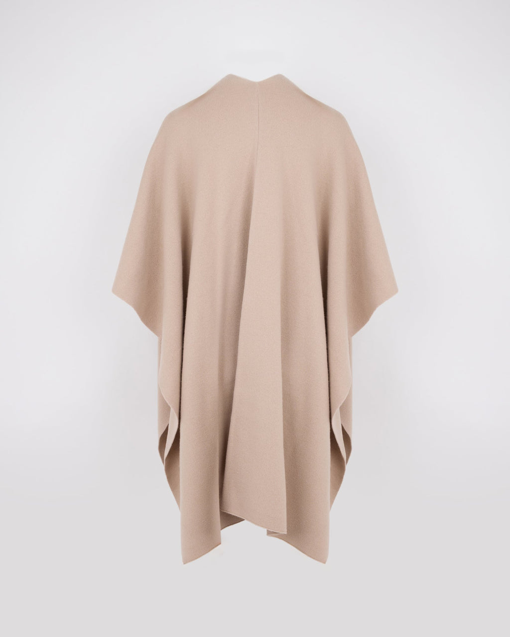 Merino knit poncho with mink fur