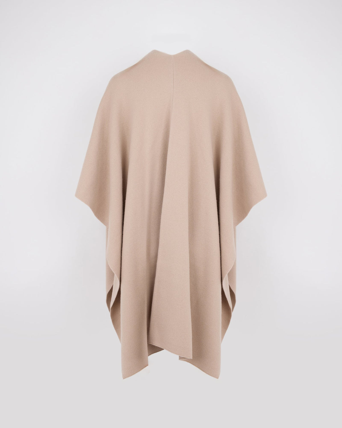 Merino knit poncho with mink fur