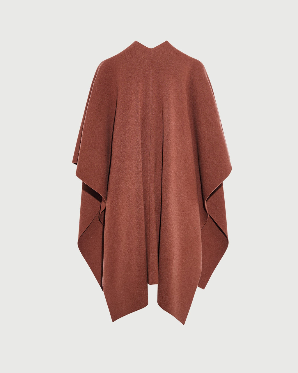 Merino knit poncho with mink fur