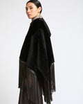 Fringed lambskin shearling cape