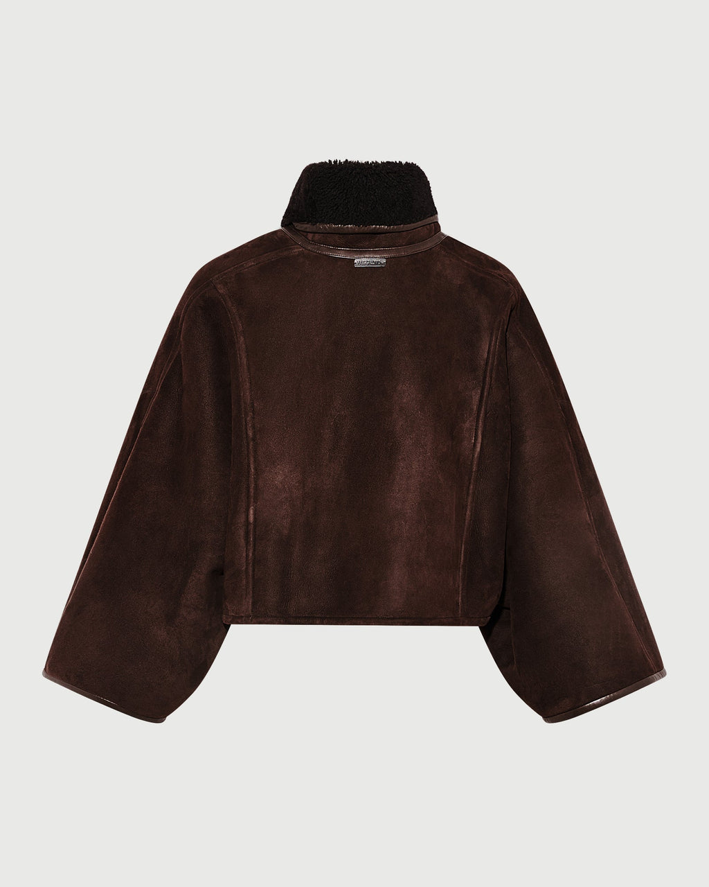 Short lambskin shearling cape