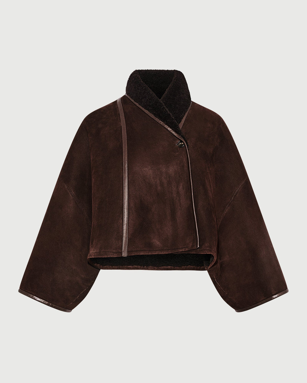 Short lambskin shearling cape
