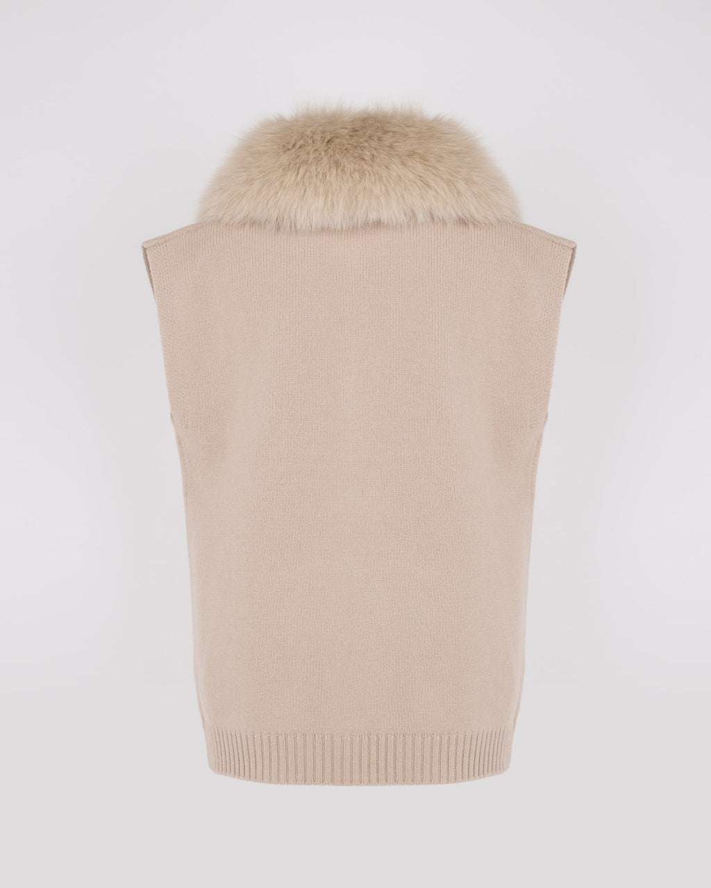 Merino knit and fox fur jacket