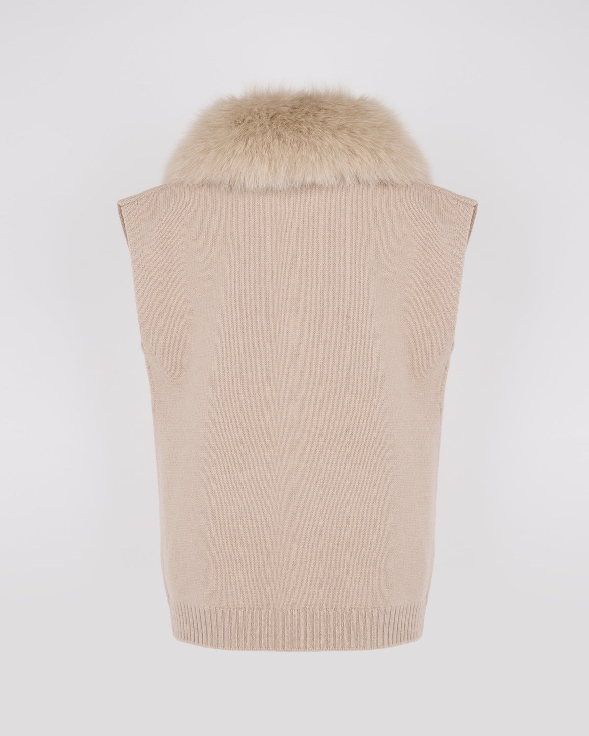 Merino knit and fox fur jacket