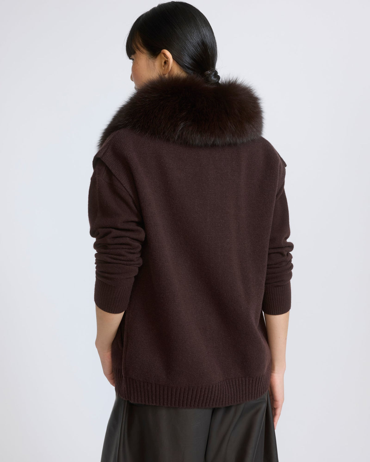 Merino knit and fox fur jacket
