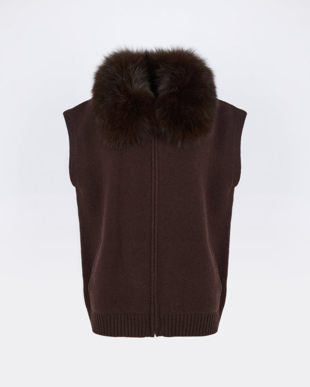 Merino knit and fox fur jacket
