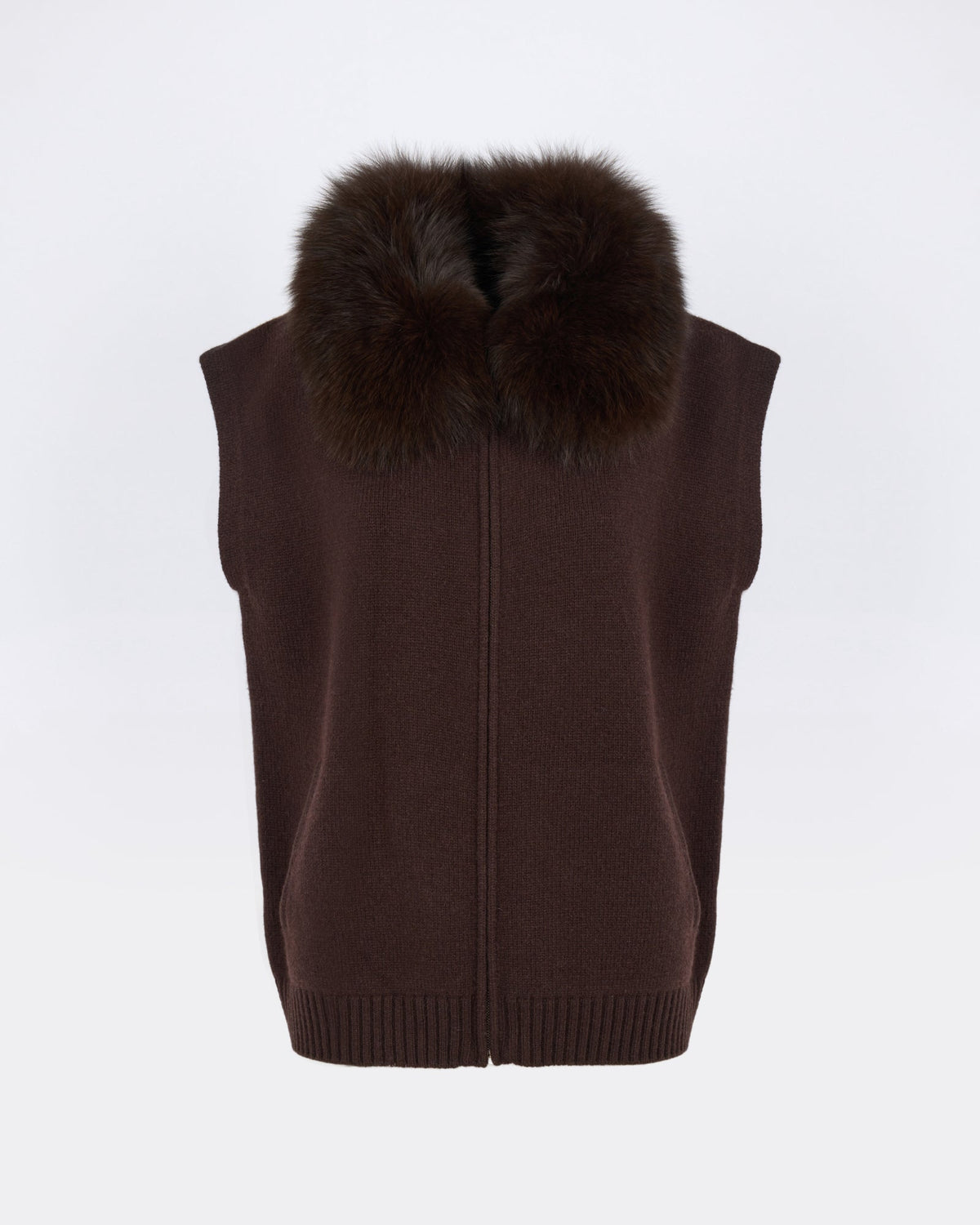 Merino knit and fox fur jacket