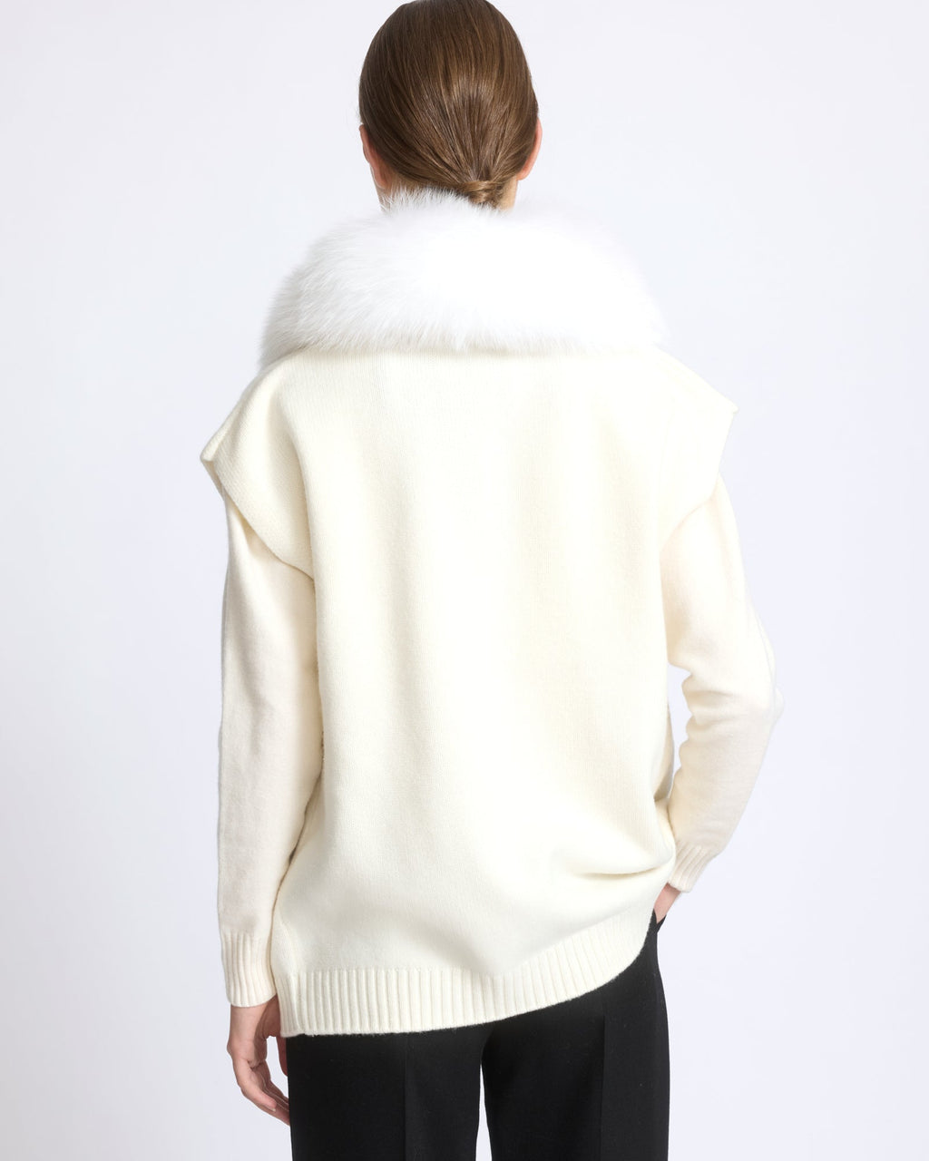 Merino knit and fox fur jacket